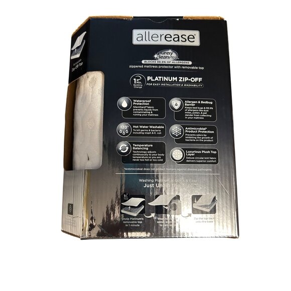 Allerease Twin Platinum Zip-Off Mattress Protector With Removable Top - Blocks A - Picture 2 of 3